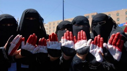یمنی خواتین سعودی جلادوں کے خلاف سڑکوں پر! ۔ ویڈیو