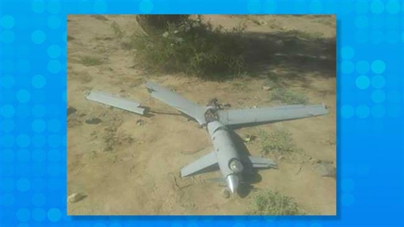 یمن میں جارحین کا ایک ڈرون طیارہ گر کر تباہ