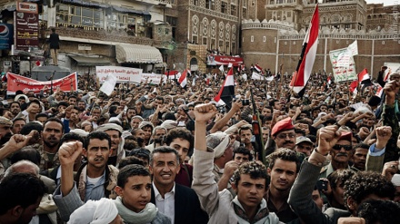 یمن پر سعودی حملوں کے خلاف احتجاجی مظاہرہ