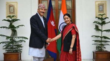 ہندوستانی وزیر خارجہ کی بحران نیپال کے سیاسی طریقے سے حل پر تاکید