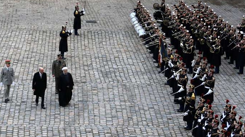 Službena ceremonija dolaska predsjednika Islamske Republike Iran u Pariz