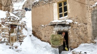 Snijeg i hladnoća u historijskom selu Kandovan