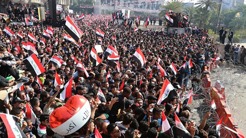 عراقی عوام کا، ملک کی مسلح افواج کی حمایت میں مظاہرہ