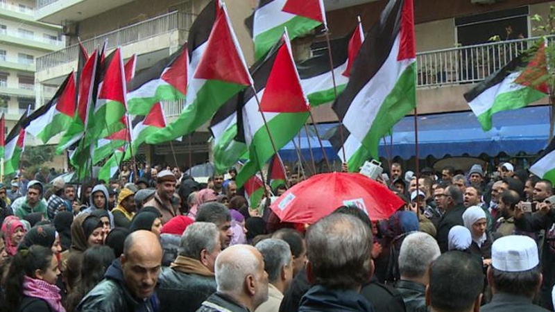 فلسطینی شہدا کے اہل خانہ کا احتجاج 