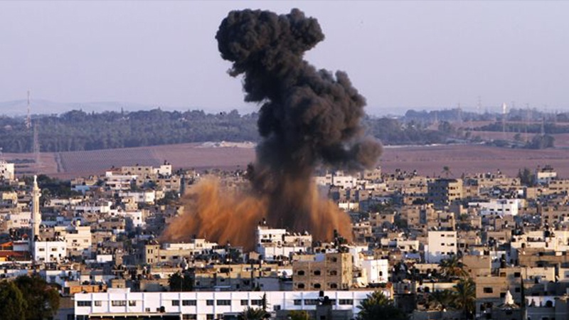 اسرائیلی جنگی طیاروں کے غزہ پر حملے