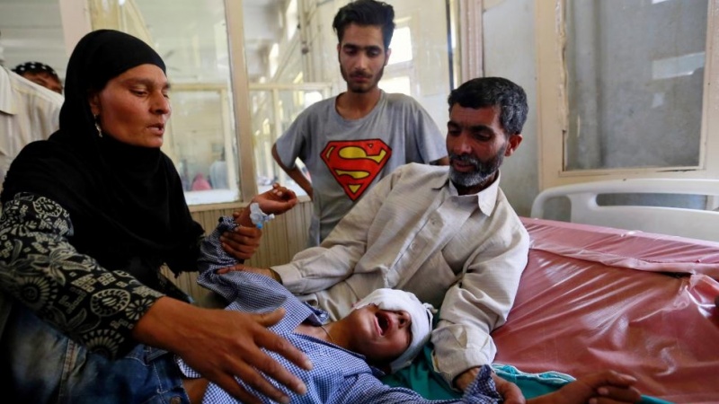 کشمیر میں پیلٹ گن کے متاثرین کا احتجاج