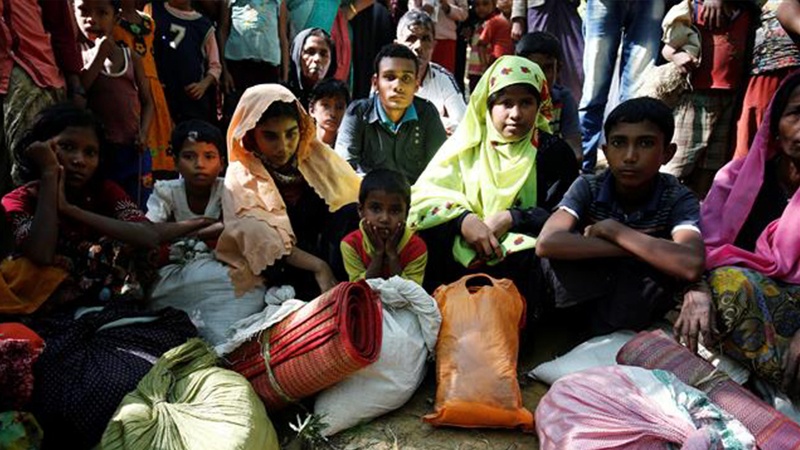 مظاہرین نے میانمار حکومت سے مذہبی اور قومیت پر مبنی نسل کشی کو بند کرنے کی اپیل کی۔