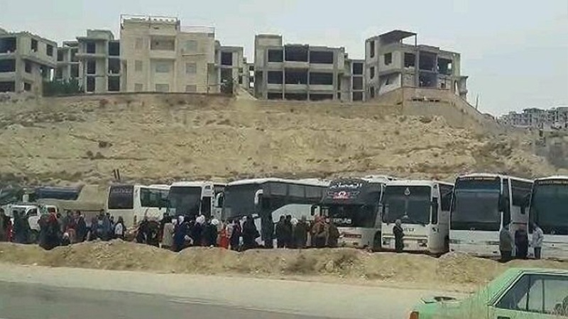 Bir neçə avtobus silahlı qrupların ünsürlərini Vadi Bərədadan çıxarıb