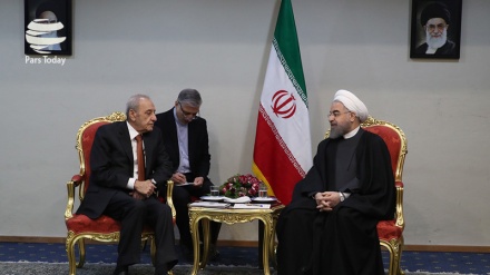 6-cı Fələstin İntifazəsinə Dəstək Beynəlxalq Konfransında iştirak edən ölkələrin parlament sədrlərindən bir neçəsi Ruhani ilə görüşüb