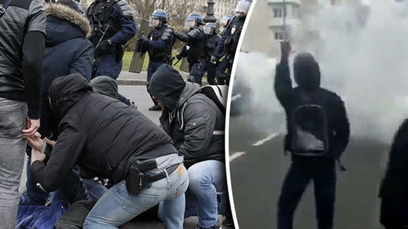 Fransada məktəblilər polis zorakılığına qarşı aksiya keçiriblər