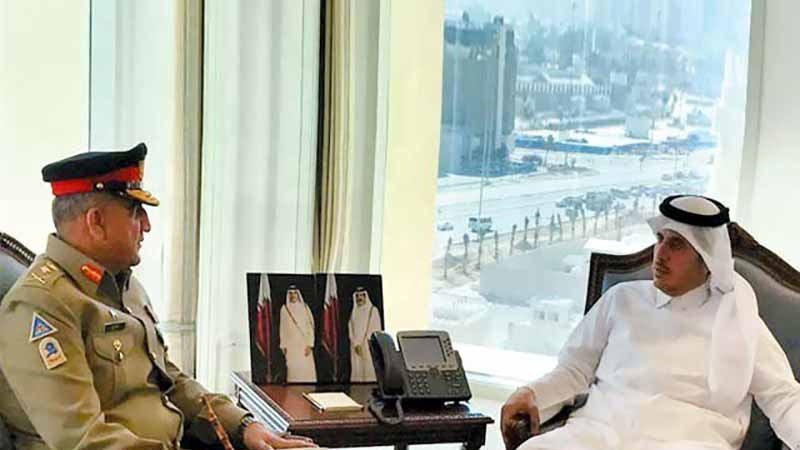 قطری وزیراعظم اور پاکستانی آرمی چیف کی ملاقات