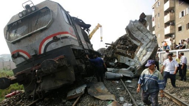 مصر میں ریل حادثہ ، 50 ہلاک 130 سے زیادہ زخمی 