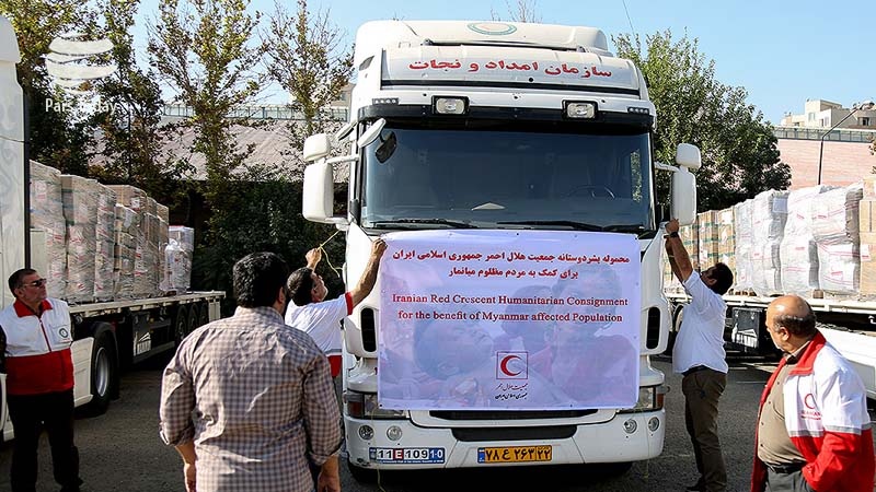 ایران، روہنگیا مسلمانوں کے لئےامدادی سامان کی دوسری کھیپ