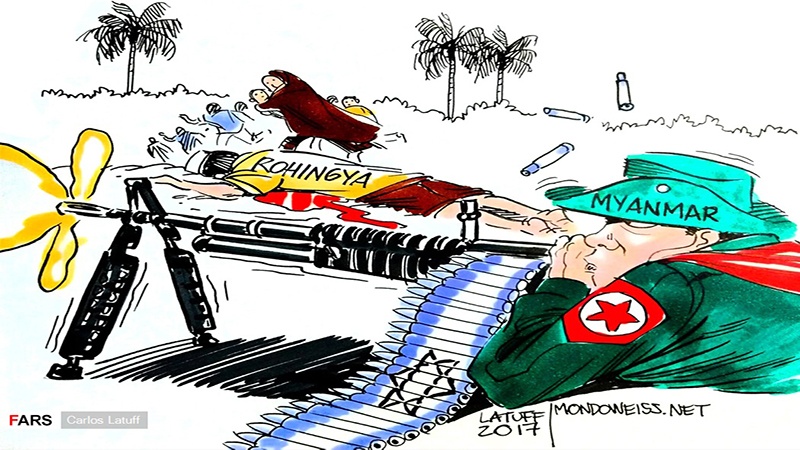 بندوق میانماری، گولیاں اسرائیلی ! ۔ کارٹون