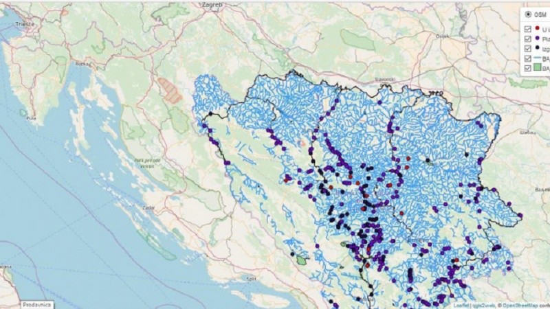 Mape hidroelektrana u BiH