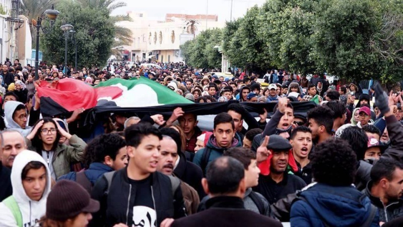 Tunis əhalisi Trampın Qüds əleyhinə qeyri-qanuni qərarına qarşı ayağa qalxdı