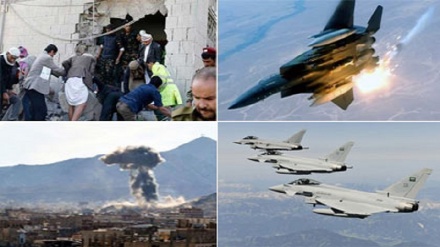 شمال مغربی یمن میں سعودی جنگی طیاروں کے حملے