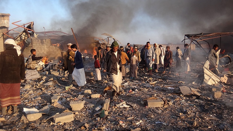 یمن پر وحشیانہ سعودی جارحیت کا سلسلہ جاری 