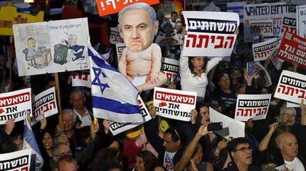 نتن یاہو کے خلاف تل ابیب میں مظاہرہ 