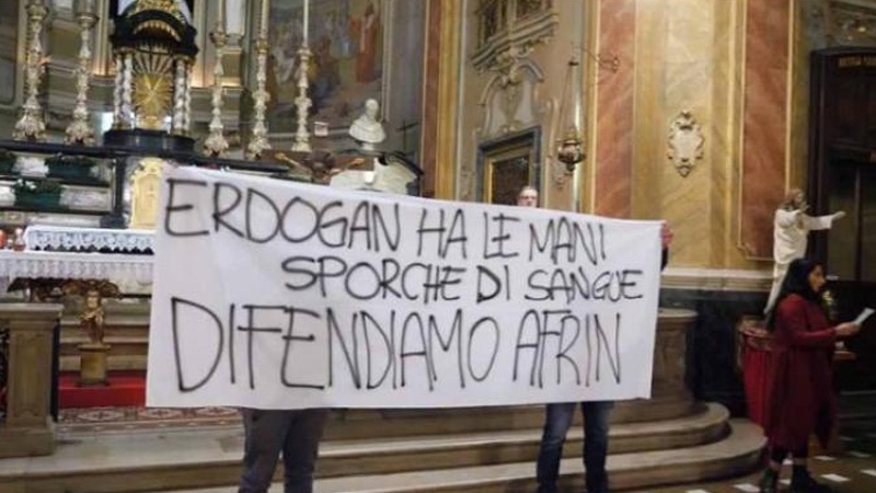 Ərdoğanın İtaliyaya səfəri əleyhinə irimiqyaslı etirazlar 