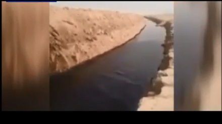 شام کے البوکمال علاقے میں تیل کا دریا