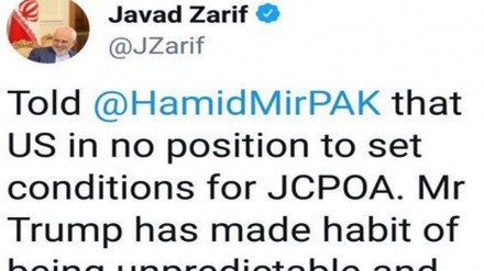 زەریف: ئەمریکا لەبارودۆخێکدا نییە کە بۆ ڕێککەوتنی ناڤۆکی مەرج دابنێ