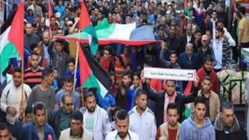 غزہ میں امریکہ کے خلاف مظاہرہ 