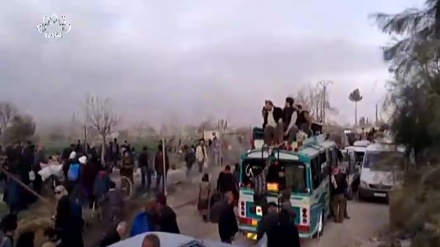 غوطہ شرقی سے عام شہریوں کا انخلا کا عمل