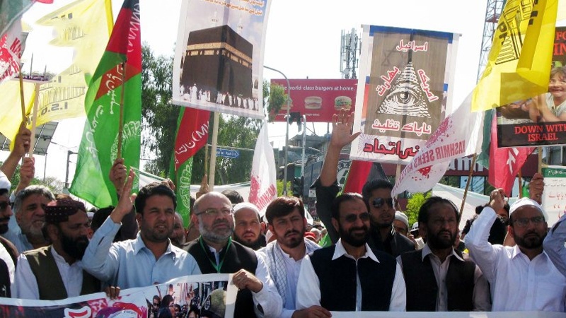 خۆپێشاندانی خەڵکی پاکستان لە ئیدانەکردنی تاوانکاریی زایونیستەکان لە کەرتی غەززە