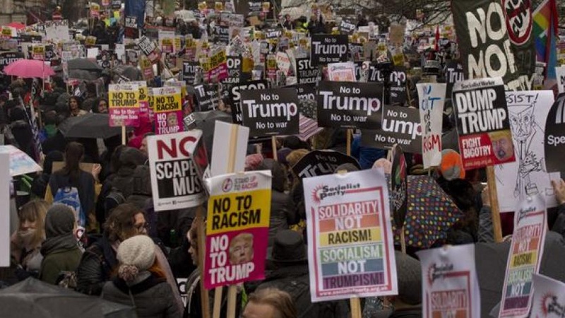 امریکی صدر ٹرمپ کے دورہ لندن پراحتجاج سیکورٹی سخت