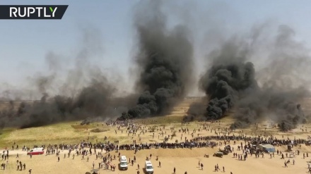 فلسطین میں یوم نکبت کے مظاہروں کی ڈرون فوٹیج