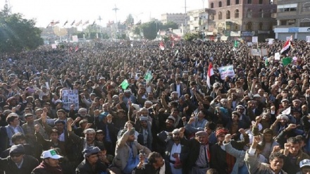 خۆپیشاندانی دژە ئەمریکی و سعودی لە یەمەن 