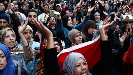 ناڕەزایەتی خەڵکی مەغریب بە لایەنگری  عەرەبستان لە ئەمریکا 