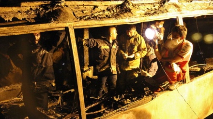  ڕووداوی کارەساتباری وێکەوتنی تانکەری هەڵگری نەفتەڕەشە لەگەڵ پاسێک لە شاری سنە