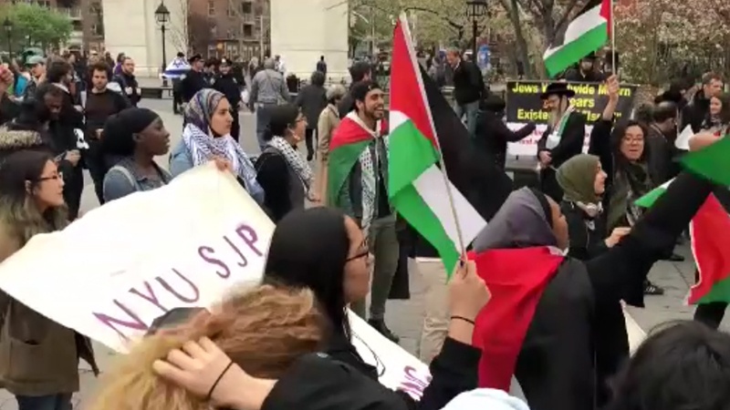 فلسطینیوں کی حمایت میں واشنگٹن میں مظاہرہ 