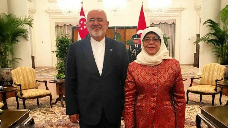 ایران کے وزیر خارجہ کی سنگاپور کی صدر اور اپنے ہم منصب سے ملاقاتیں
