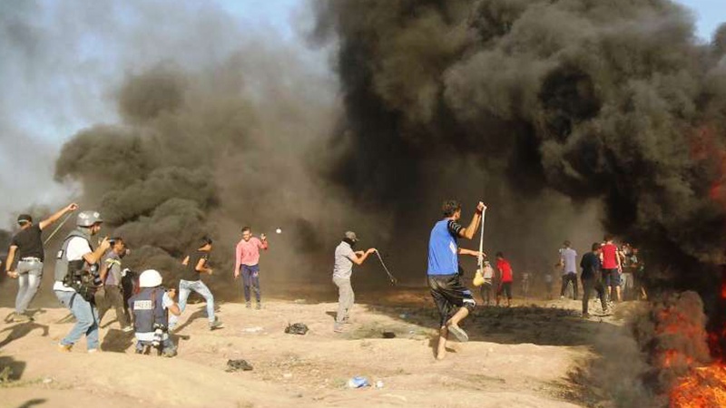 فلسطینیوں کے پرامن واپسی مارچ پر صیہونی فوجیوں کی وحشیانہ فائرنگ 