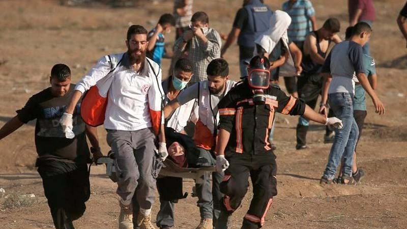 فلسطینیوں کے پرامن واپسی مارچ پر صیہونی فوجیوں کا وحشیانہ حملہ