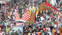 ڈھاکہ میں عزاداروں کا مجمع