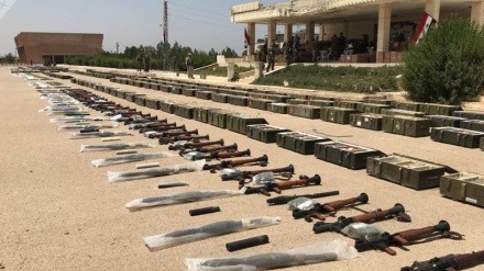  دمشق کے مضافات میں اینٹی ٹینک ٹاؤ میزائل سمیت بھاری مقدار میں اسلحہ اور گولہ بارود برآمد