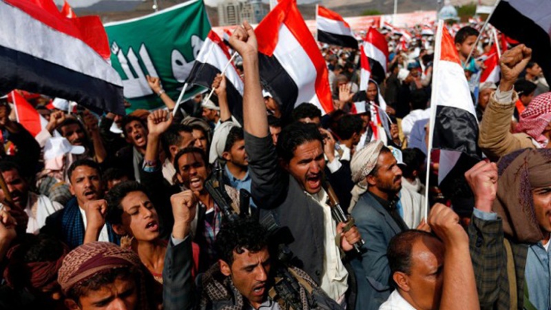 خۆپێشاندانی ناڕازیانی یەمەنی دژبە دەسدرێژکارانی سەعوودیایی لە ڕۆژهەڵاتی یەمەن