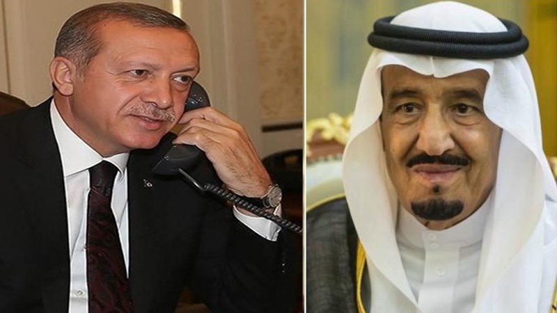 کشیدگی کے درمیان اردوغان اور شاہ سلمان کے درمیان گفتگو