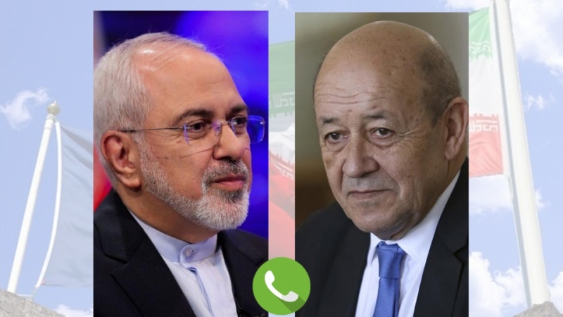 ایران و فرانس کے وزرائے خارجہ کی کورونا وائرس سے مربوط مسائل پر گفتگو