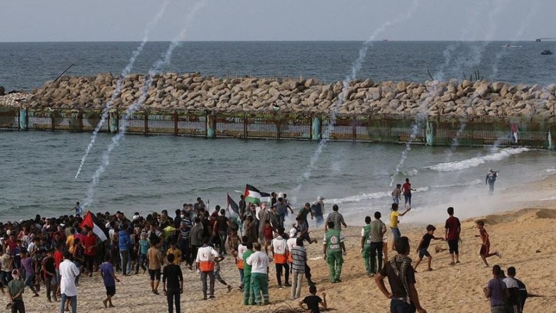 فلسطینیوں کے بحری مارچ پراسرائیلی فوجیوں کی فائرنگ