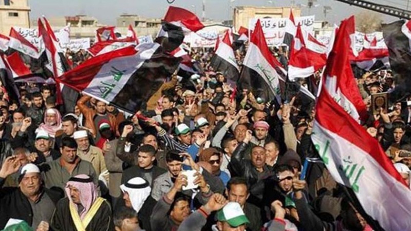 عراق میں یمنی عوام کی حمایت اور سعودی عرب کے خلاف مظاہرہ