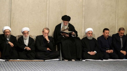 رہبر انقلاب اسلامی کی شرکت سےآیت اللہ ہاشمی شاہرودی کی مجلس ترحیم