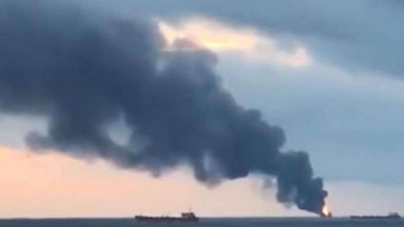 بحر اسود میں دوبحری جہاز میں آگ لگنے سے 14 افراد ہلاک