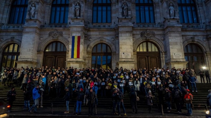 Rumıniyada hökumət əleyhinə aksiya