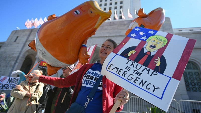 امریکہ میں ایمرجنسی کے خلاف احتجاج اور مظاہرے