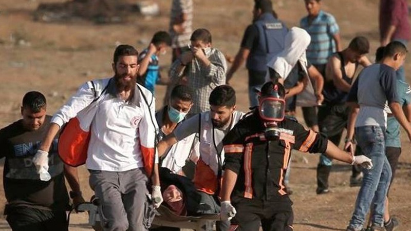 فلسطینیوں کے پرامن واپسی مارچ صیہونی فوجیوں کا وحشیانہ حملہ 